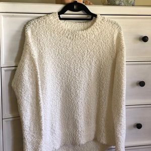 Winter White Teddy Textured pullover Knit Sweater